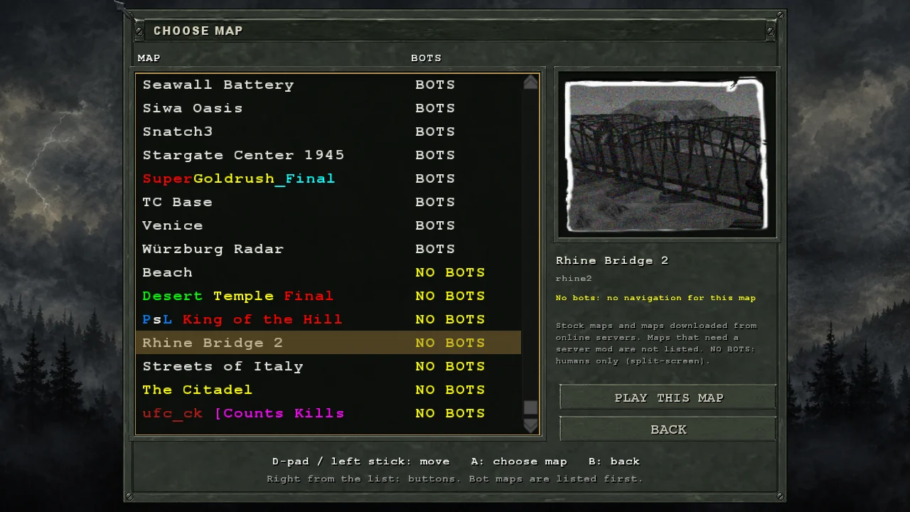 Map chooser with downloaded maps