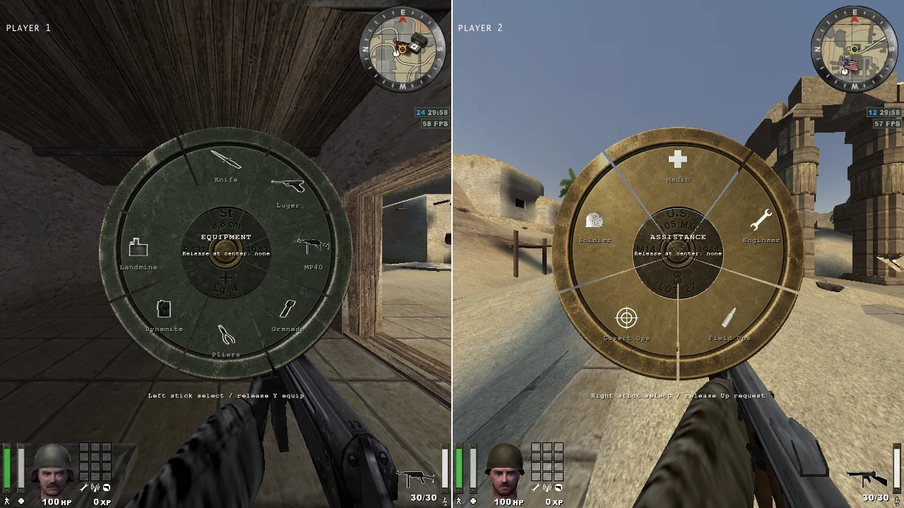 Axis equipment wheel and Allied assistance wheel side by side