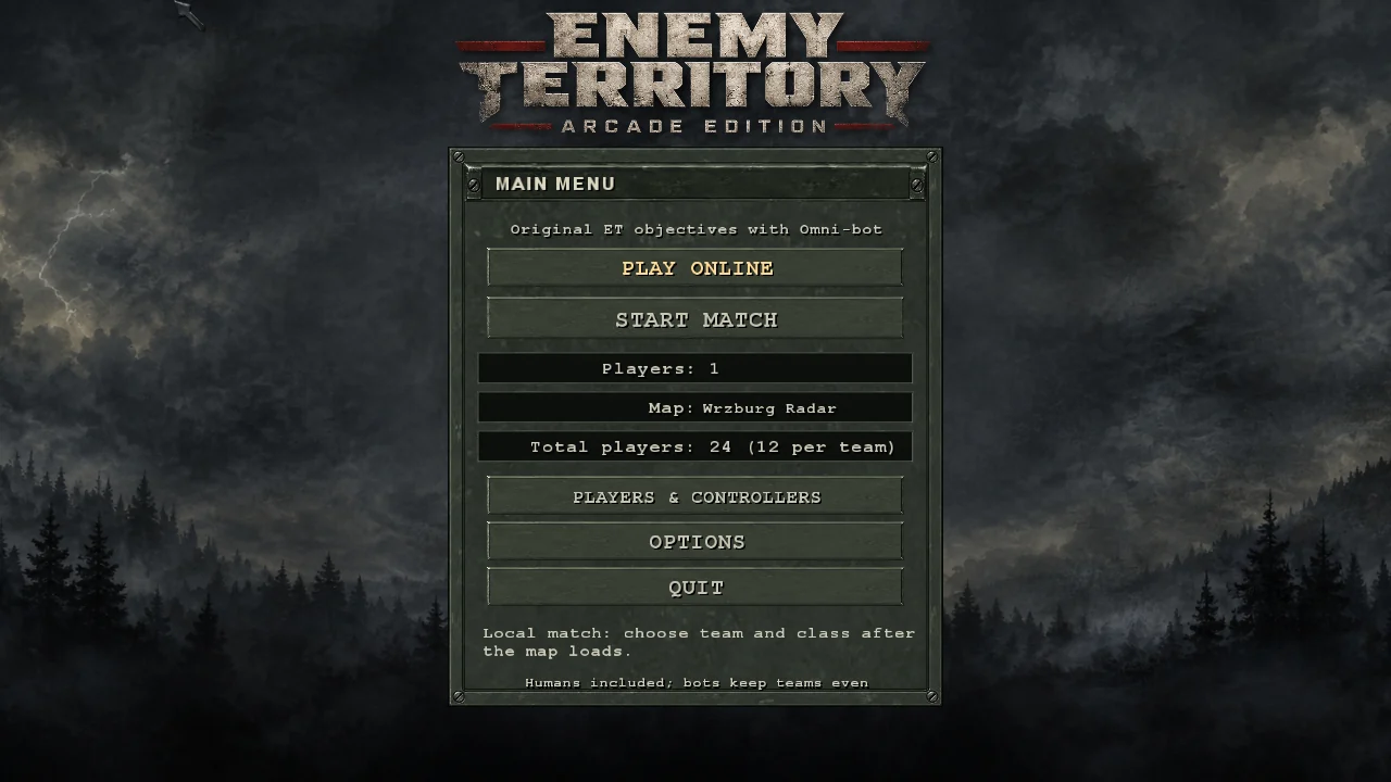 Main menu